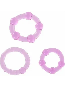 Seven Creations Silicone Comfort Ring Set 3pcs - Lilac, Adjustable Sizes