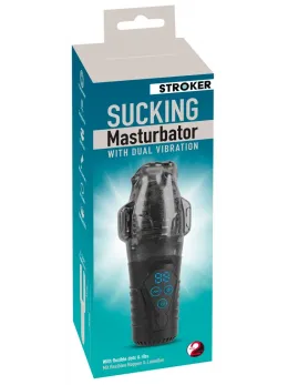 Stroker Handy Sucking Intimate Machine Dual Vibration Black 21.7cm