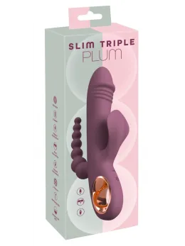 You2Toys Slim Triple Plum 3-in-1 Intimate System, Waterproof, Purple