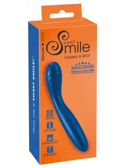 Sweet Smile Flexible G-Spot Vibrator Metallic Silicone 18cm Waterproof