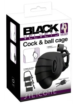 Black Velvets Silicone Intimate Cage Adjustable with Locking System 10cm