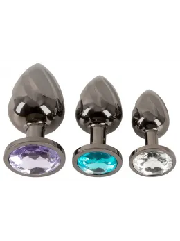 ANOS Diamond Trio комплект спираловидни метални анални разширители с кристали, 3 размера
