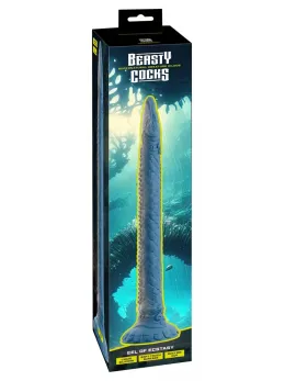 Eel силиконово фентъзи дилдо с вендуза, черно, 46 см
