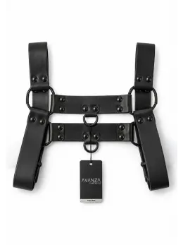 AVANZA VANTAGE 8 Core Body Harness Black PU Leather Adjustable