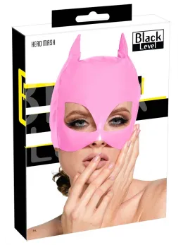 Black Level Vinyl Cat Mask Pink S-L Adjustable Shiny Finish