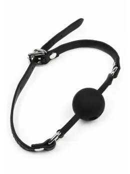 AVANZA FEROS Croc-Embossed Adjustable PU Leather Ball Gag Black