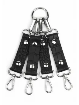 AVANZA FEROS Croc-Embossed PU Leather Hogtie Restraint System Black
