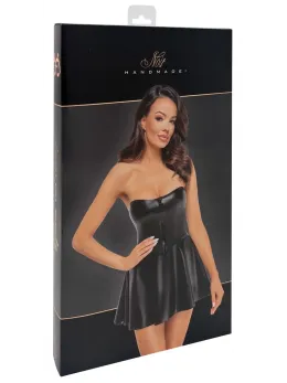 Noir Libido Tube Dress M - Shiny Powerwetlook Black Mini Dress