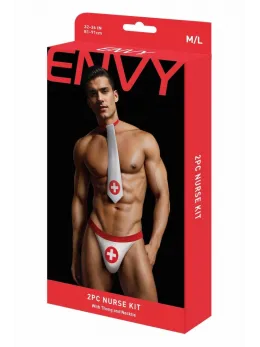 ENVY Nurse Costume Set 2 PCS Red/White M/L - Medical Theme Outfit