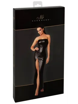 Noir Handmade Orgia Long Strapless Powerwetlook Dress Black M