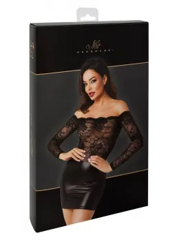 Noir Handmade Orgia Exclusive Lace & Powerwetlook Dress, Size M