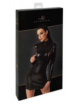 Noir Handmade Orgia Exclusive Powerwetlook Long Sleeve Dress XL Black