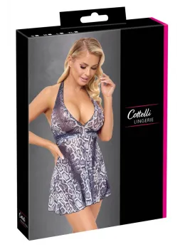 Cottelli Lingerie Dress Snake M Transparent Snakeskin Halterneck