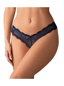 Nightly прозрачни дантелени прашки с отвор, сини, XL/2XL