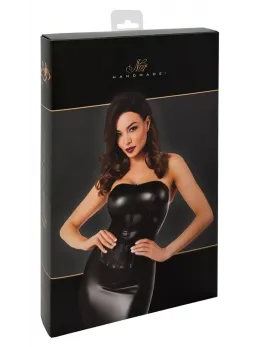Noir Handmade Orgia Exclusive Corset Top S Black Wet Look Adjustable Straps