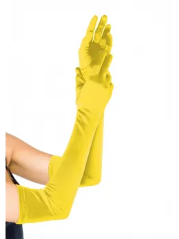 Leg Avenue Extra Long Satin Gloves Black Opera-Length Elegant Fit