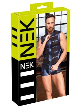 NEK Metallic Blue Strap-Detail Shirt with Powernet Inserts, Size M