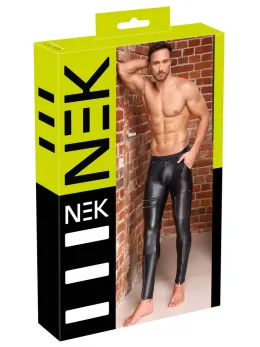 NEK Men's Matte Black Trousers XL with Zipper and Pocket Accents