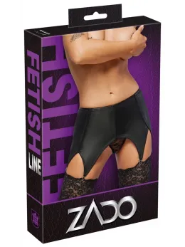 ZADO Lamb Nappa Leather Suspender Belt S - Retro Design, 4 Metal Straps
