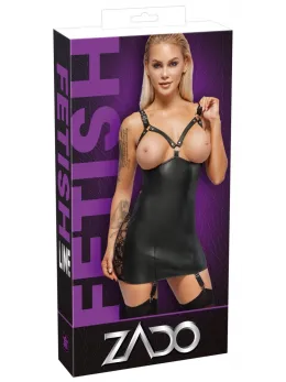 ZADO Leather Suspender Dress CL XS - Soft Lamb Leather, Lace Accents