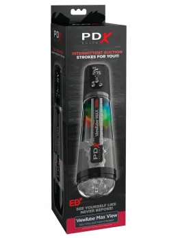 PDX Elite ViewTube MAX Black - Automated Intimate Device with LED Display