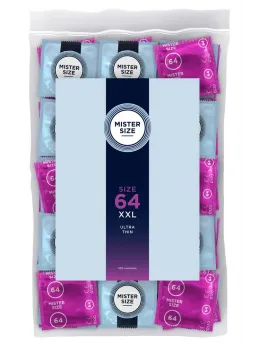 Mister Size 64mm Ultra-Thin Vegan Latex Condoms 100-Pack Large Fit