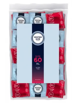 Mister Size 60mm Ultra Thin Latex Condoms 100-Pack Vegan Transparent