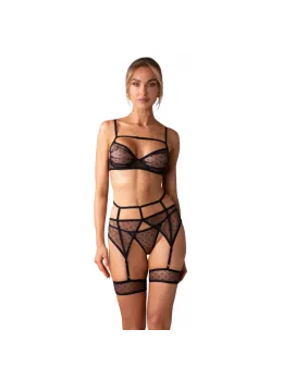 Nuites комплект бельо от 3 части на точки, черен, 2XL/3XL