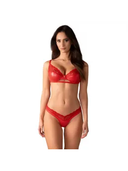 Obsessive Aliosa 2-Piece Lingerie Set Red 2XL/3XL Adjustable Lace