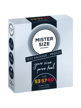MISTER SIZE Condom Test Box 53-57-60 mm M/L/XL Ultra-Thin Vegan 3 pcs