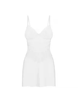 Obsessive Alissium Chemise & Thong White Set XS/S - Elegant Minimalism