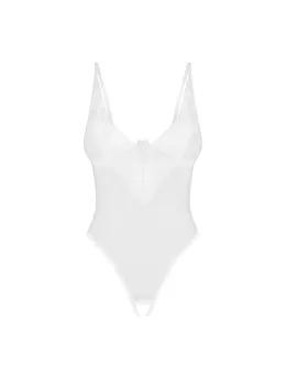 Obsessive Alissium Open Design Bodysuit White XS/S Geometric Lace