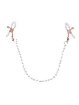 Sportsheets S&M Peaches n' CreaMe Pearl Nipple Clamps Rose Gold Adjustable