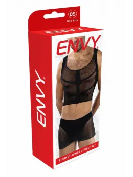 Fishnet Armor мъжки мрежест комплект от 2 части, черен, универсален размер