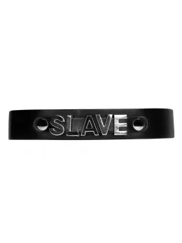 Ouch! PU Leather Decorative Collar with Crystal Accents - Black