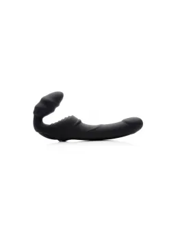 Slim Rider Ribbed Wireless Strapless Strap-On by XR Brands, Silicone, Black