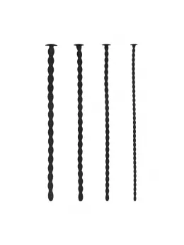 OUCH! Silicone Spiral Plug Set Advanced 4 Sizes Medical Grade Black