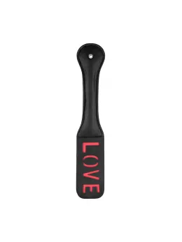 Ouch! Paddle LOVE Reversible Embossed Leather Impact Tool Black