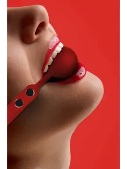 Ouch! Silicone Ball Gag Adjustable Leather Strap Black Universal Fit