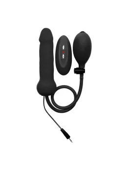 Shots Inflatable Vibrating Silicone Intimate Device Black 22 cm
