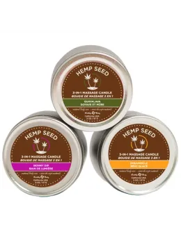 Earthly Body Massage Candle Trio Set 3x57g - Skinny Dip, Guavalava, Dreamsicle