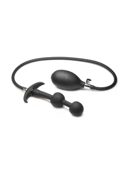 XR Brands Ass Rattler Inflatable Silicone Plug with Weights Black