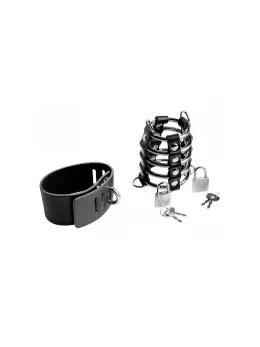 XR Brands Gates of Hell Adjustable Chastity System with Leather Straps