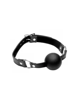 XR Brands XL Silicone Ball Gag - Large Adjustable Strap Black