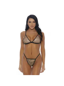 Forplay Sea Gold Bikini Set L - Elegant Gold Swimwear with Rhinestones