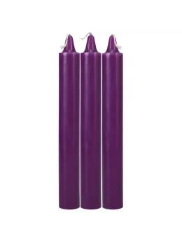 Doc Johnson Japanese Drip Candles Purple 3-Pack - Body-Safe Wax