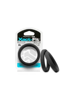 Perfect Fit Xact-Fit #23 Precision Ring Set 2-Pack, Soft Silicone, Black