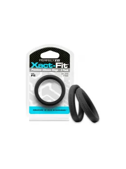 Perfect Fit Xact-Fit #16 Precision 2-Ring Set, Soft Silicone, Black