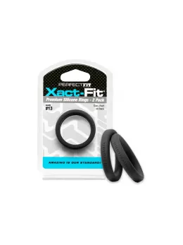 Perfect Fit Xact-Fit #13 Precision Ring Set, 2-Pack, Soft Black Silicone