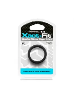 Perfect Fit Xact-Fit #12 Silicone Ring Set 2-Pack, Black, 2.2 cm ID